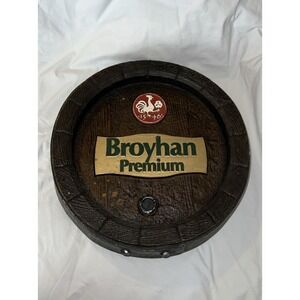 Vintage Broyhan Premium Beer Faux Wood Barrel Sign German Bar Man Cave Foam EUC